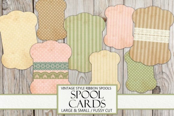 Download Vintage Ribbon Spool Cards - Premium Resources