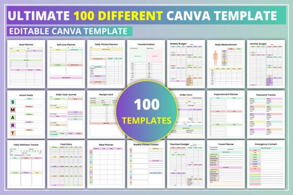 Download Ultimate 100 Different Canva Template - Premium Bundle