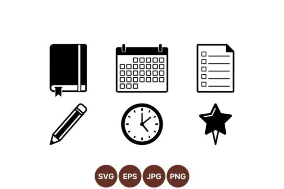 Download Minimal Planner Icon SVG Set - Premium Resources